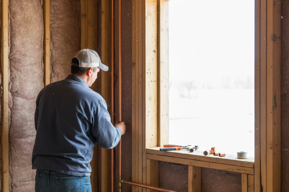 Licensed plumber running new copper supply lines in a Canada home